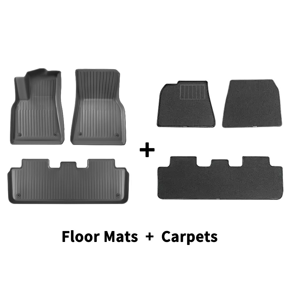 tesla model y juniper all weather interior floor mats
