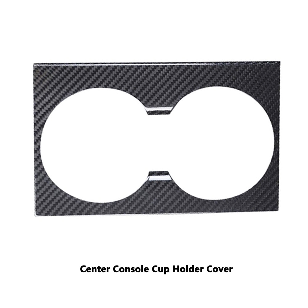 tesla model y juniper back seat carbon fiber cup holder cover
