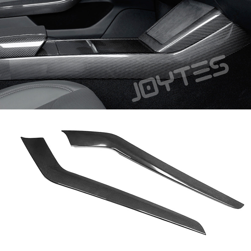 tesla model y juniper carbon fiber center console side trim covers