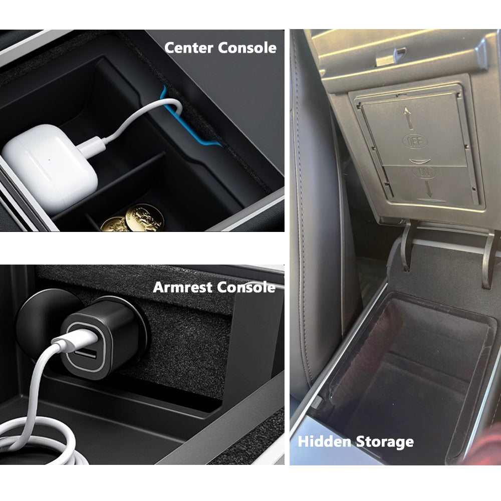 center console organizer for tesla model 3