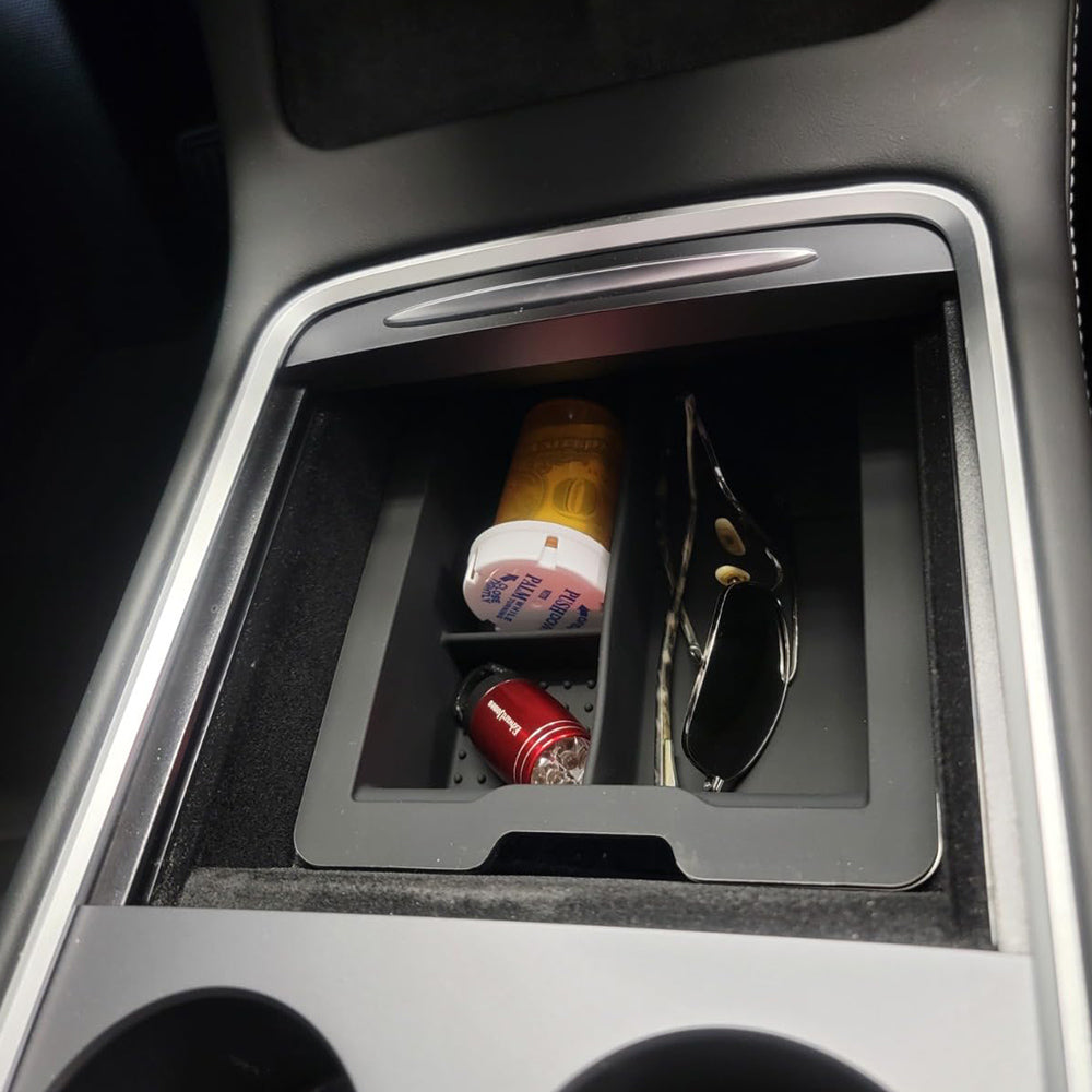 center console organizer tray for tesla model y