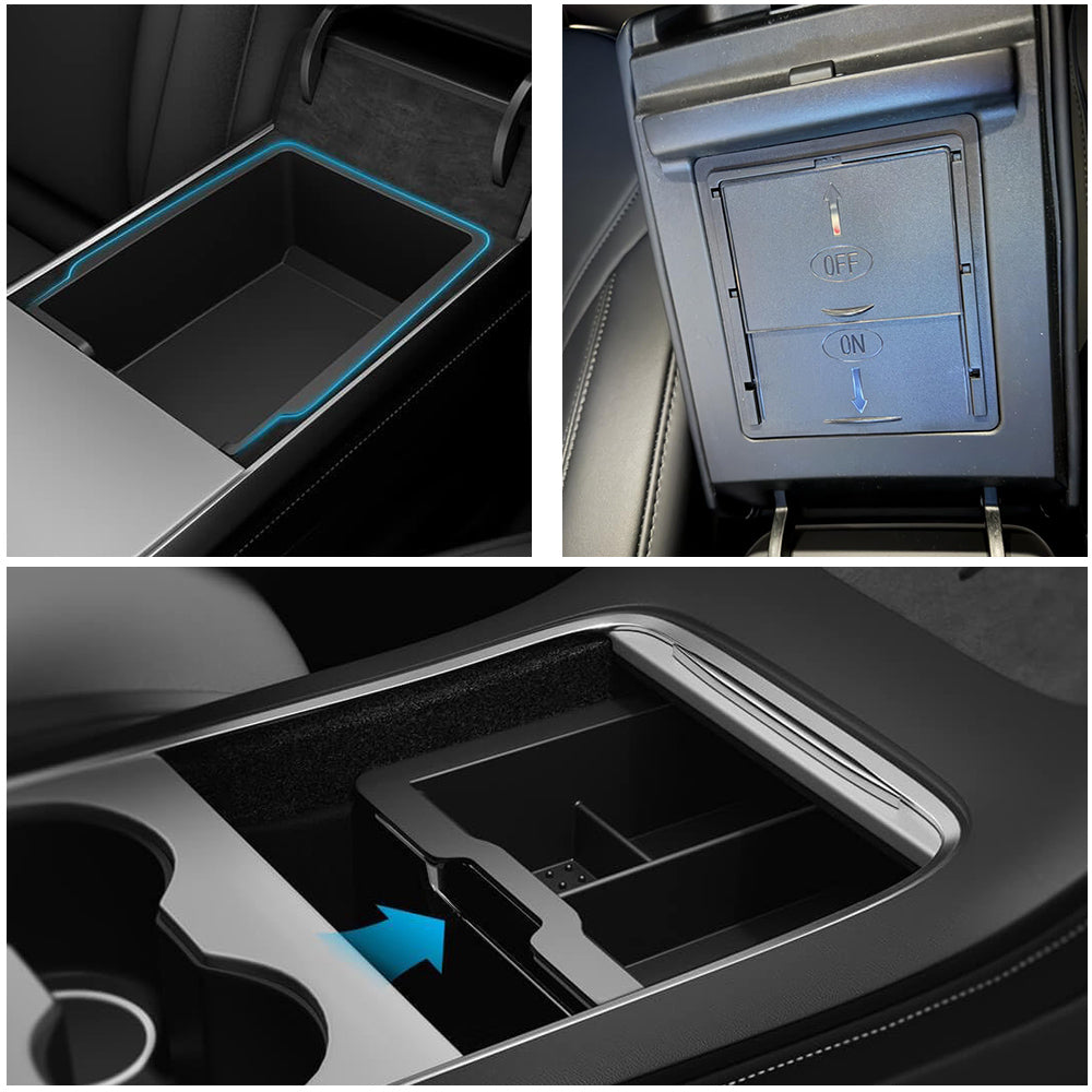 tesla model y center console tray organizer