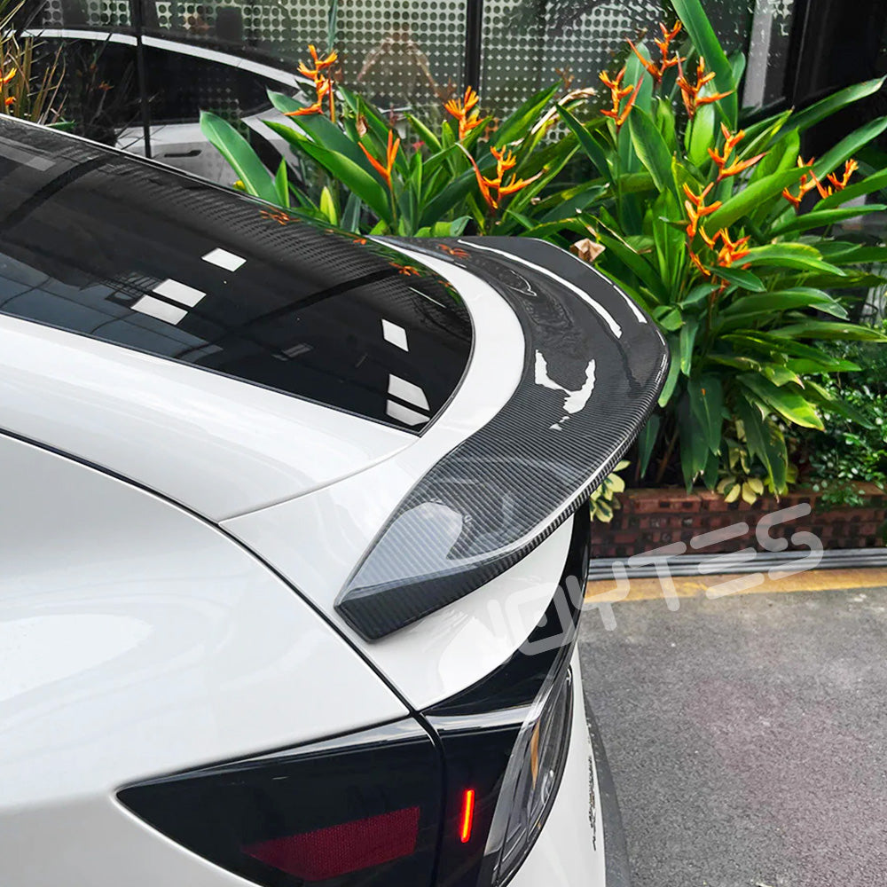 tesla model y juniper carbon fiber spoiler
