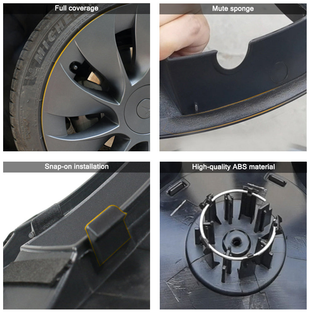 tesla model y matte black wheel covers