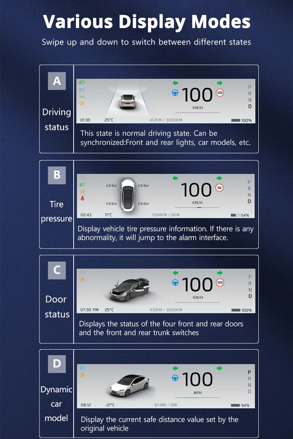 instrument cluster tesla model 3