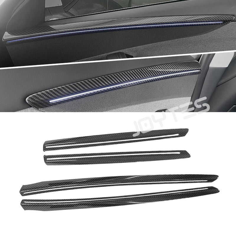tesla model y juniper carbon fiber front door panel
