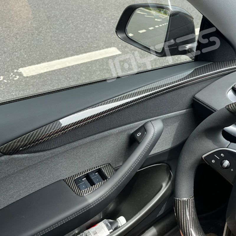 tesla model y juniper carbon fiber door trim
