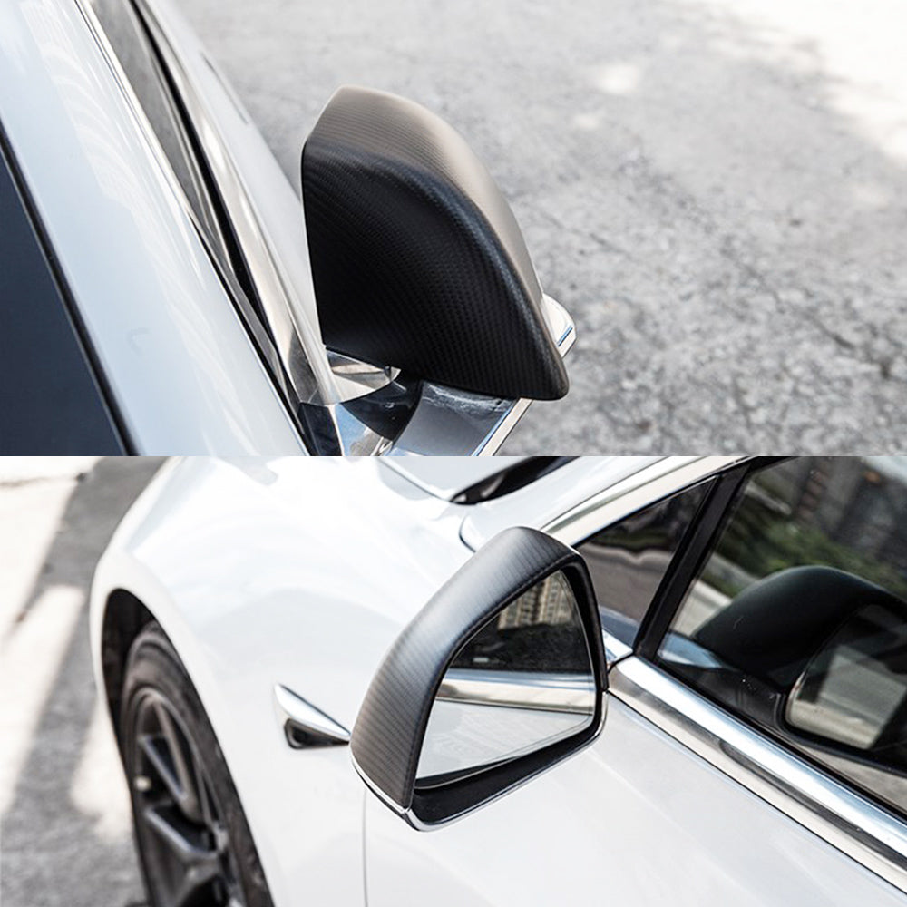 tesla model y carbon fiber mirror caps