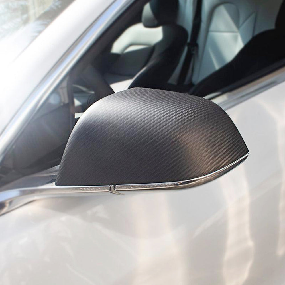 tesla model 3 carbon fiber mirror covers