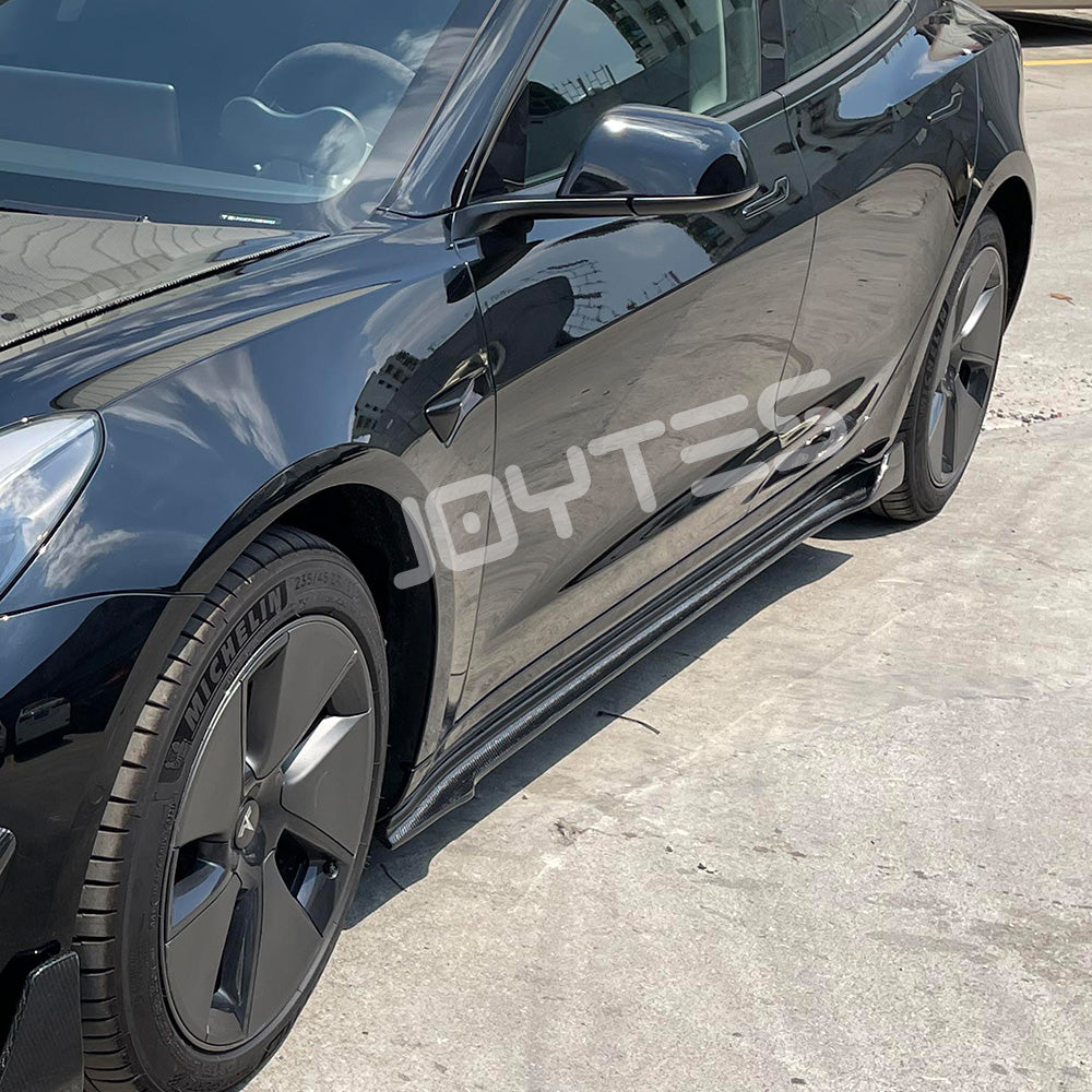 tesla model 3 side skirts carbon fiber