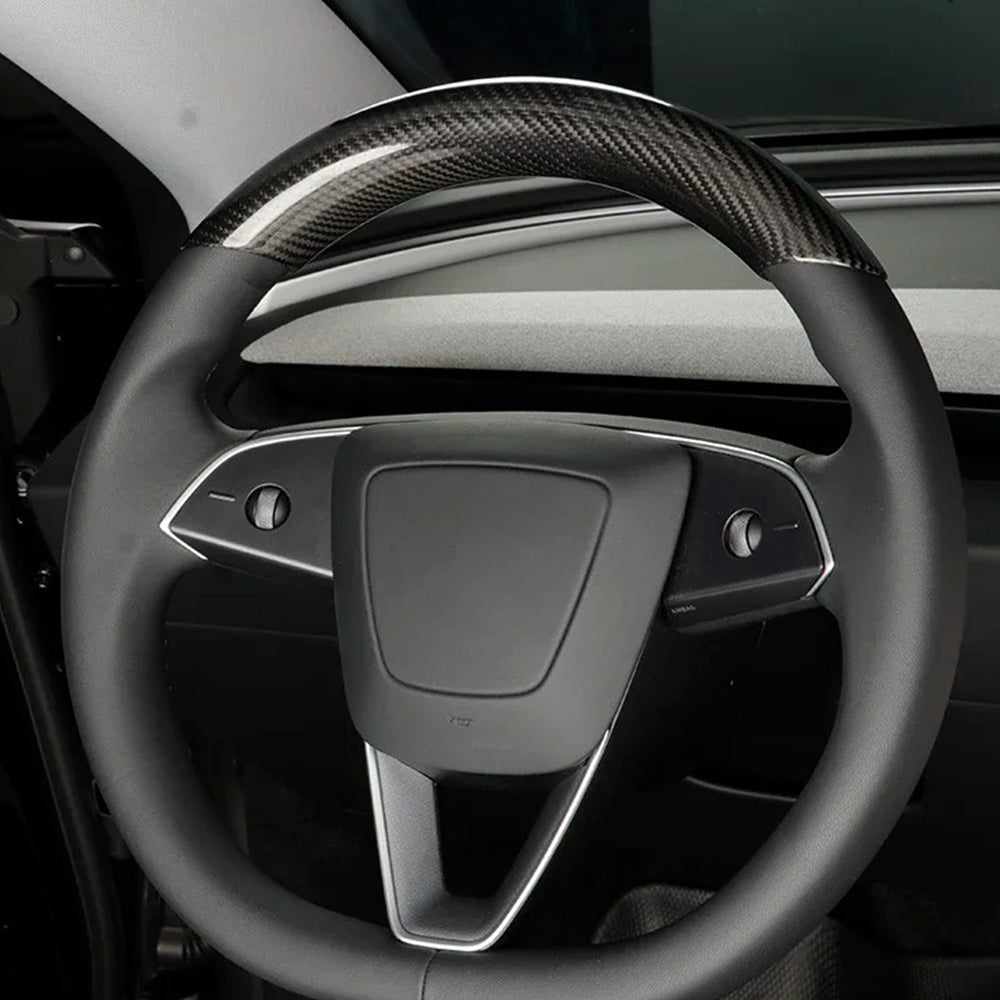 tesla carbon fiber steering wheel cover