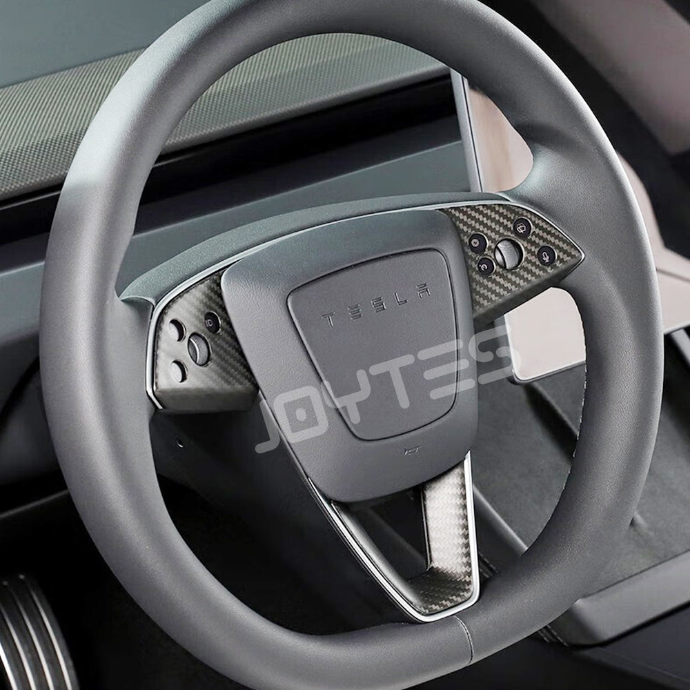 Garniture de volant en fibre de carbone véritable pour Tesla Model 3 Highlander 2024+