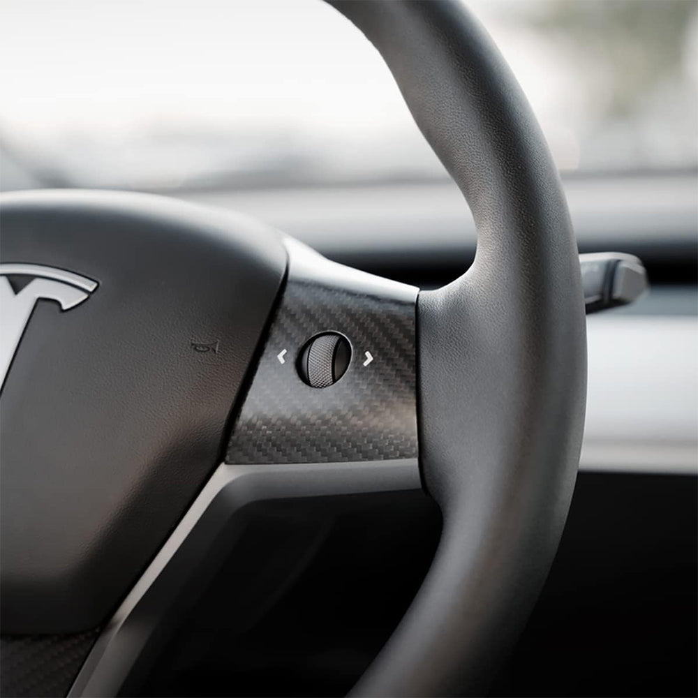 tesla carbon fiber steering wheel cover