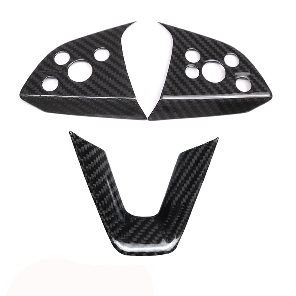 Garniture de volant en fibre de carbone véritable pour Tesla Model 3 Highlander 2024+