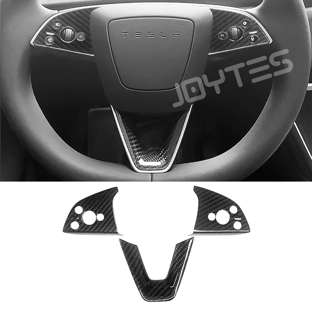 tesla model y juniper carbon fiber steering wheel cover