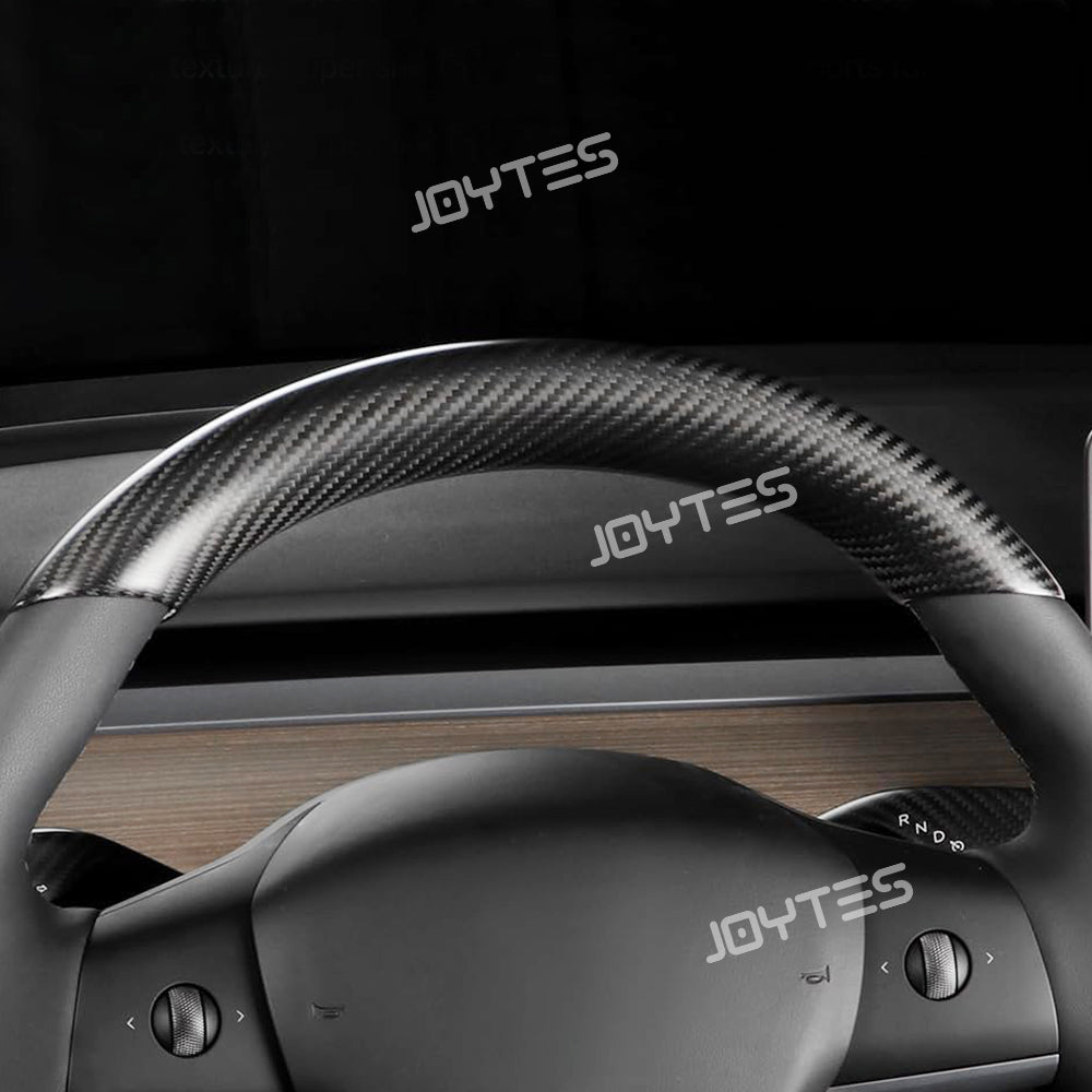 tesla carbon fiber steering wheel cover
