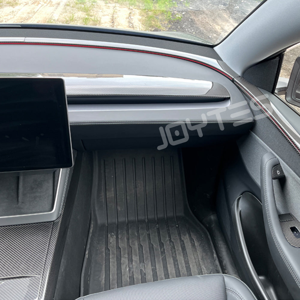 2025 tesla new model y carbon fiber dash
