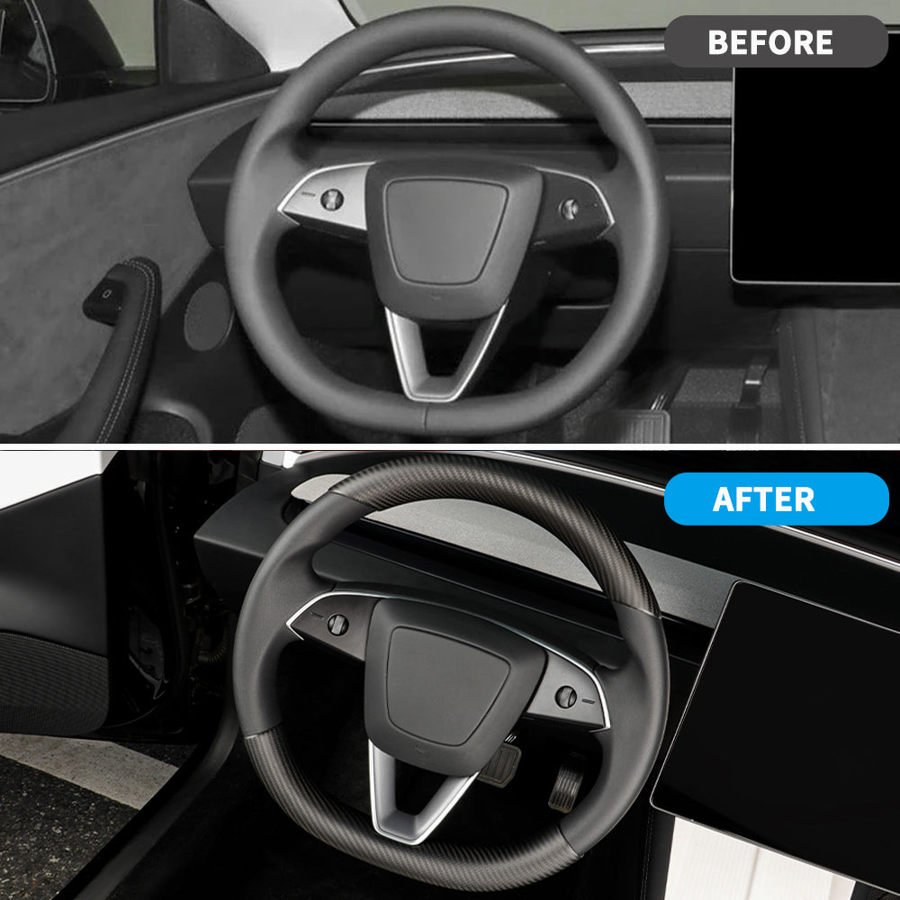 tesla model 3 carbon fiber steering wheel