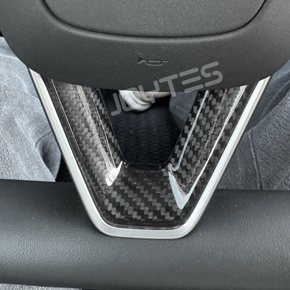 Garniture de volant en fibre de carbone véritable pour Tesla Model 3 Highlander 2024+