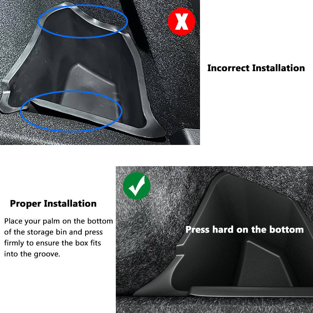 tesla model y trunk side storage bins