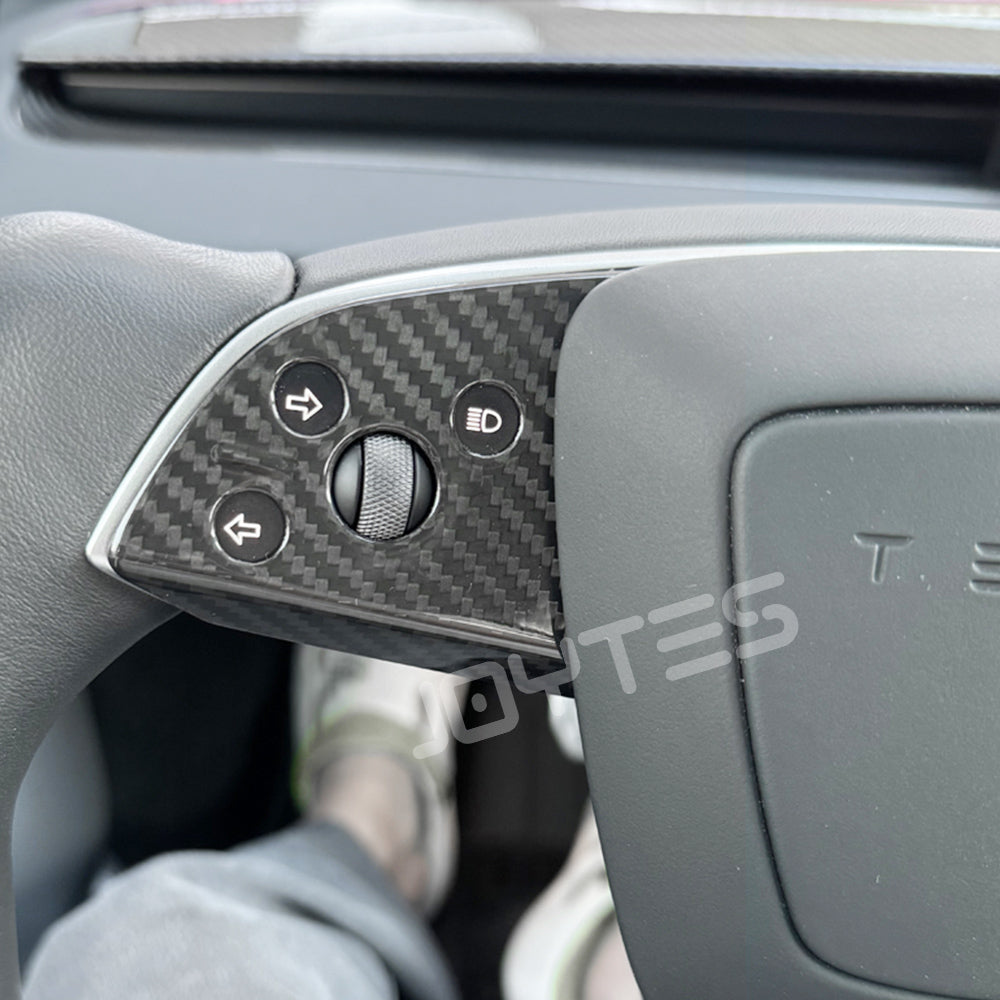 tesla steering wheel cover carbon fiber