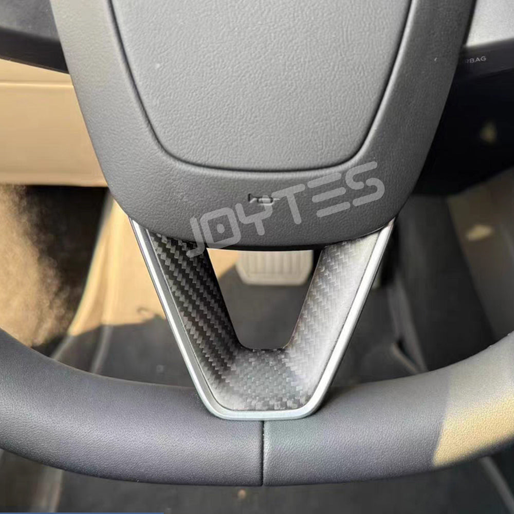 Garniture de volant en fibre de carbone véritable pour Tesla Model 3 Highlander 2024+