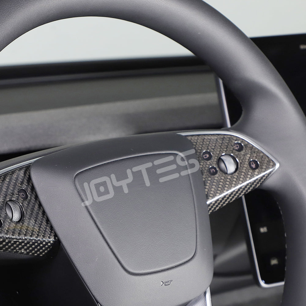 Garniture de volant en fibre de carbone véritable pour Tesla Model 3 Highlander 2024+