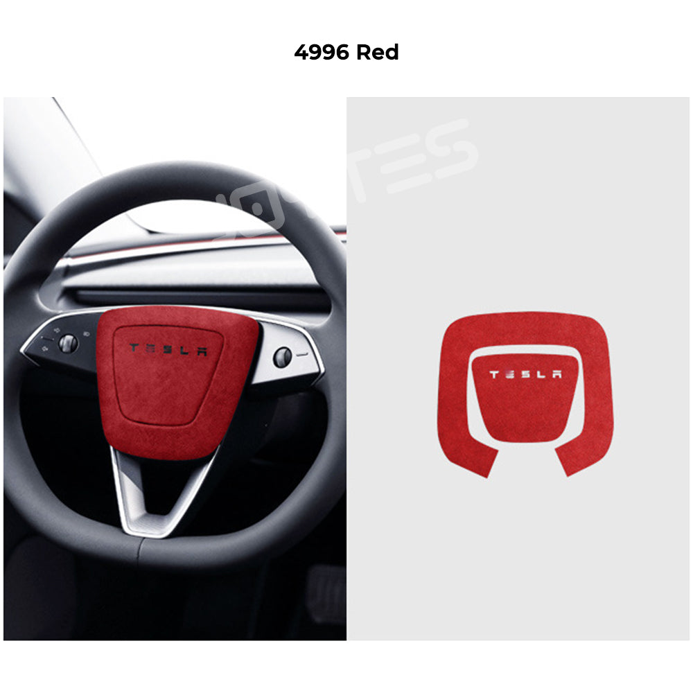 alcantara horn button patch tesla model y juniper