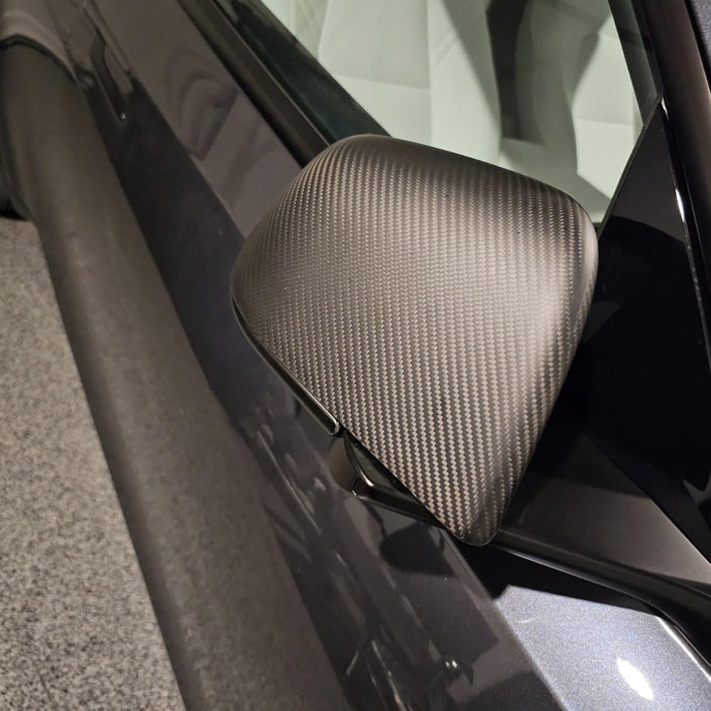 tesla carbon fiber mirror caps