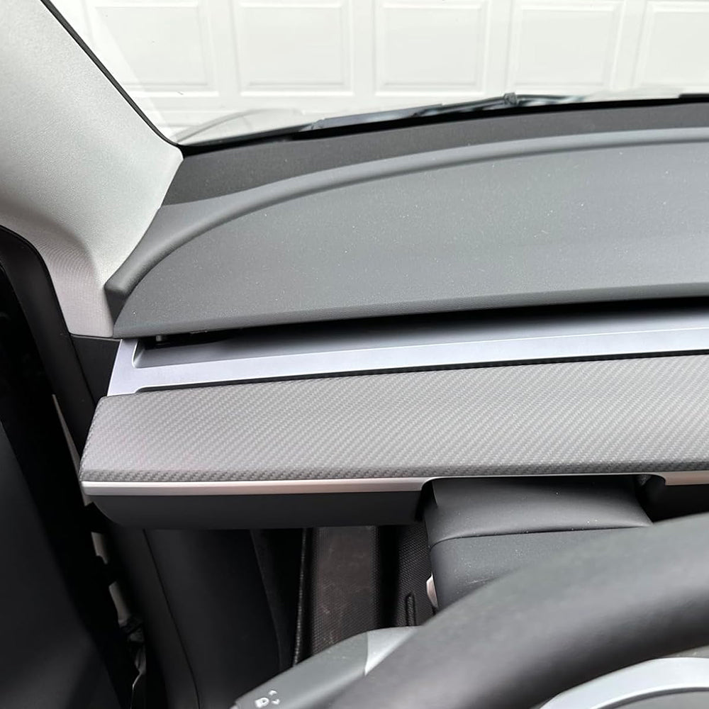 tesla model y carbon fiber dash wrap