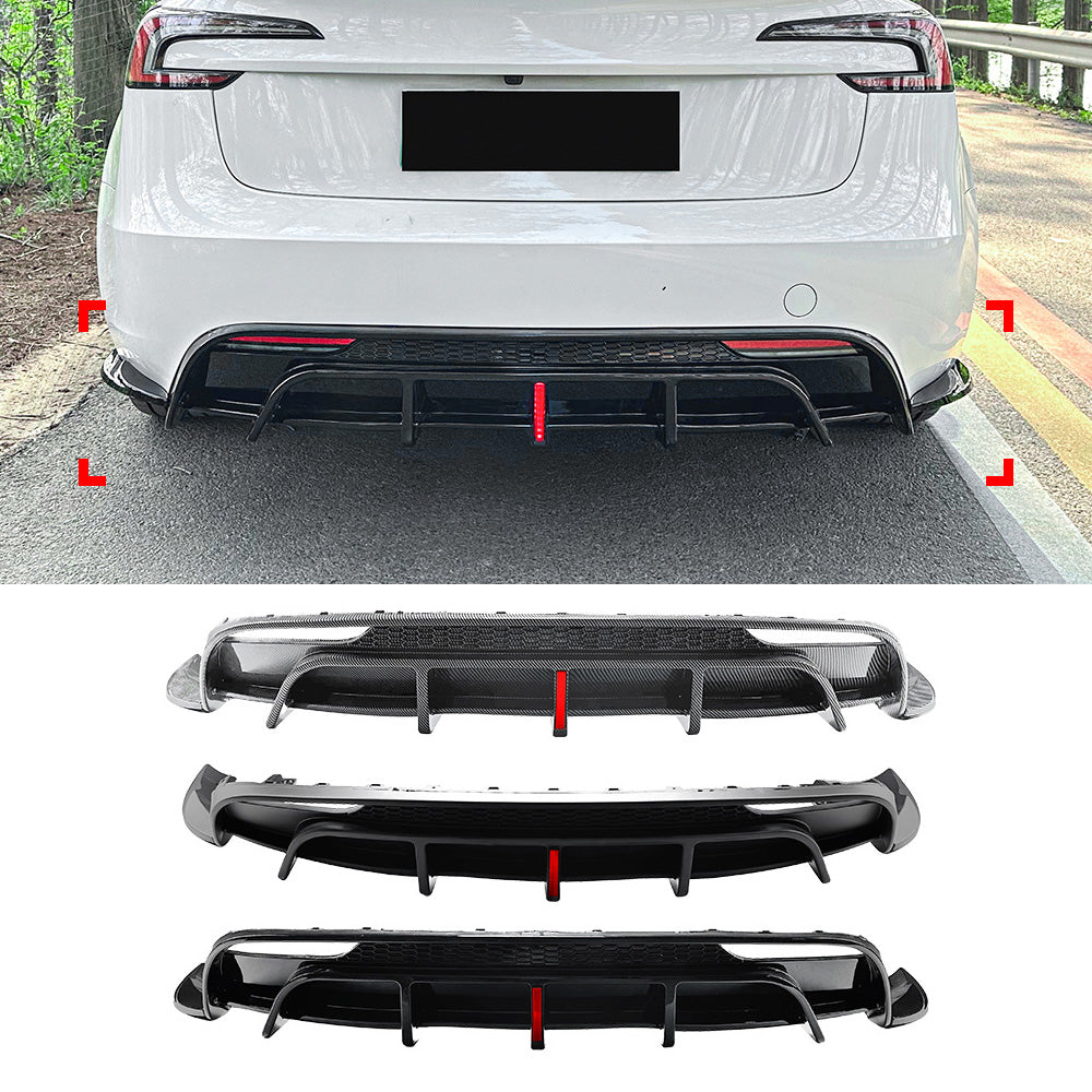 tesla model 3 rear diffuser gloss black