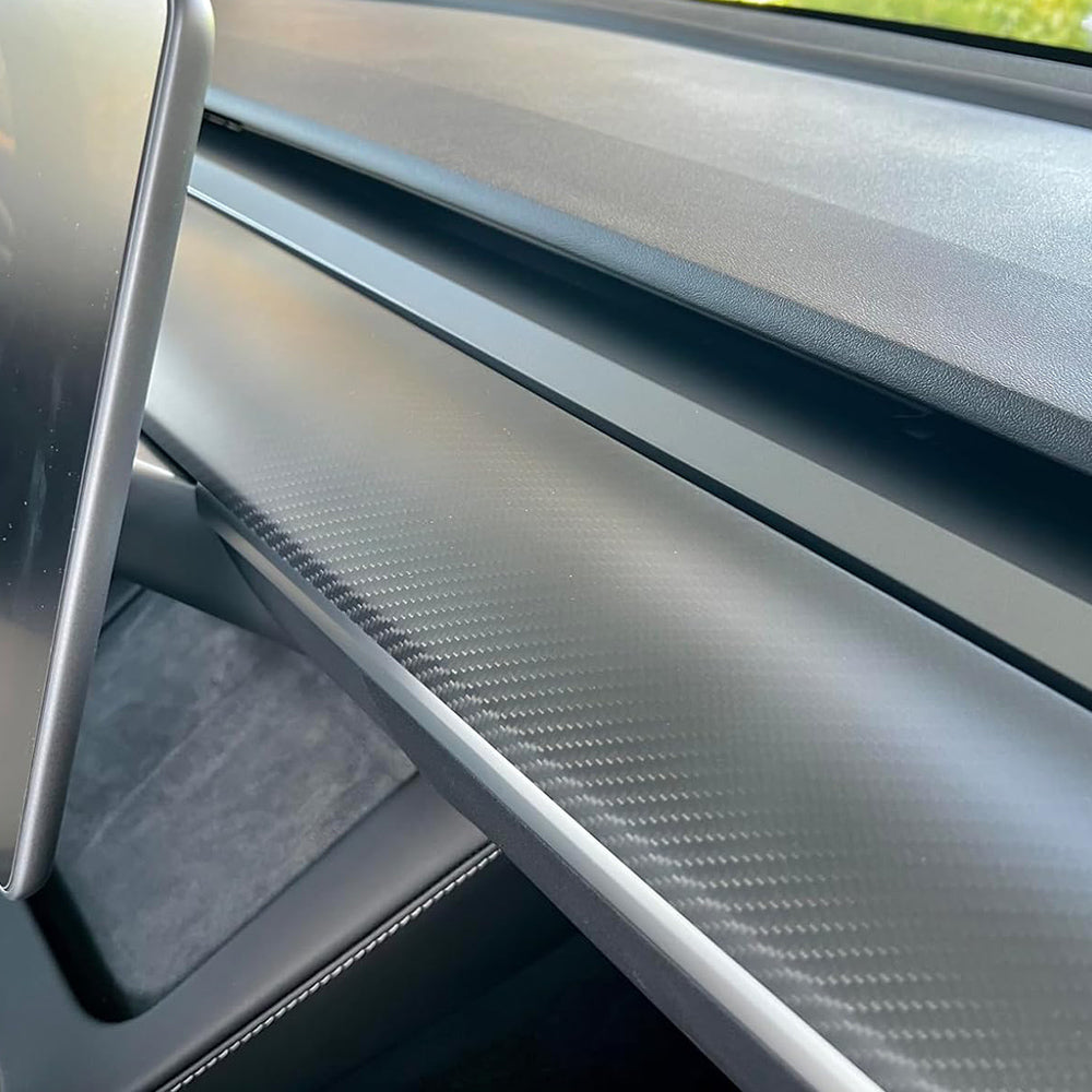 tesla model 3 carbon fiber dash cover
