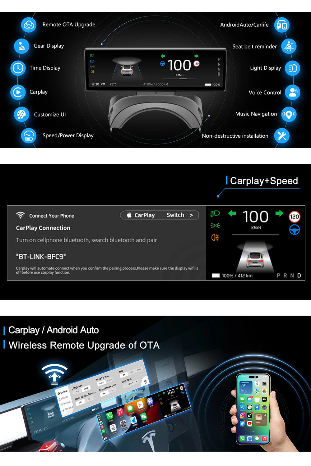 tesla model y instrument cluster display