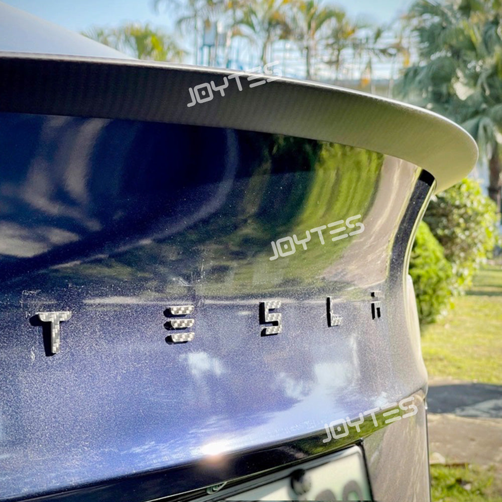 tesla model y carbon fiber performance rear spoiler