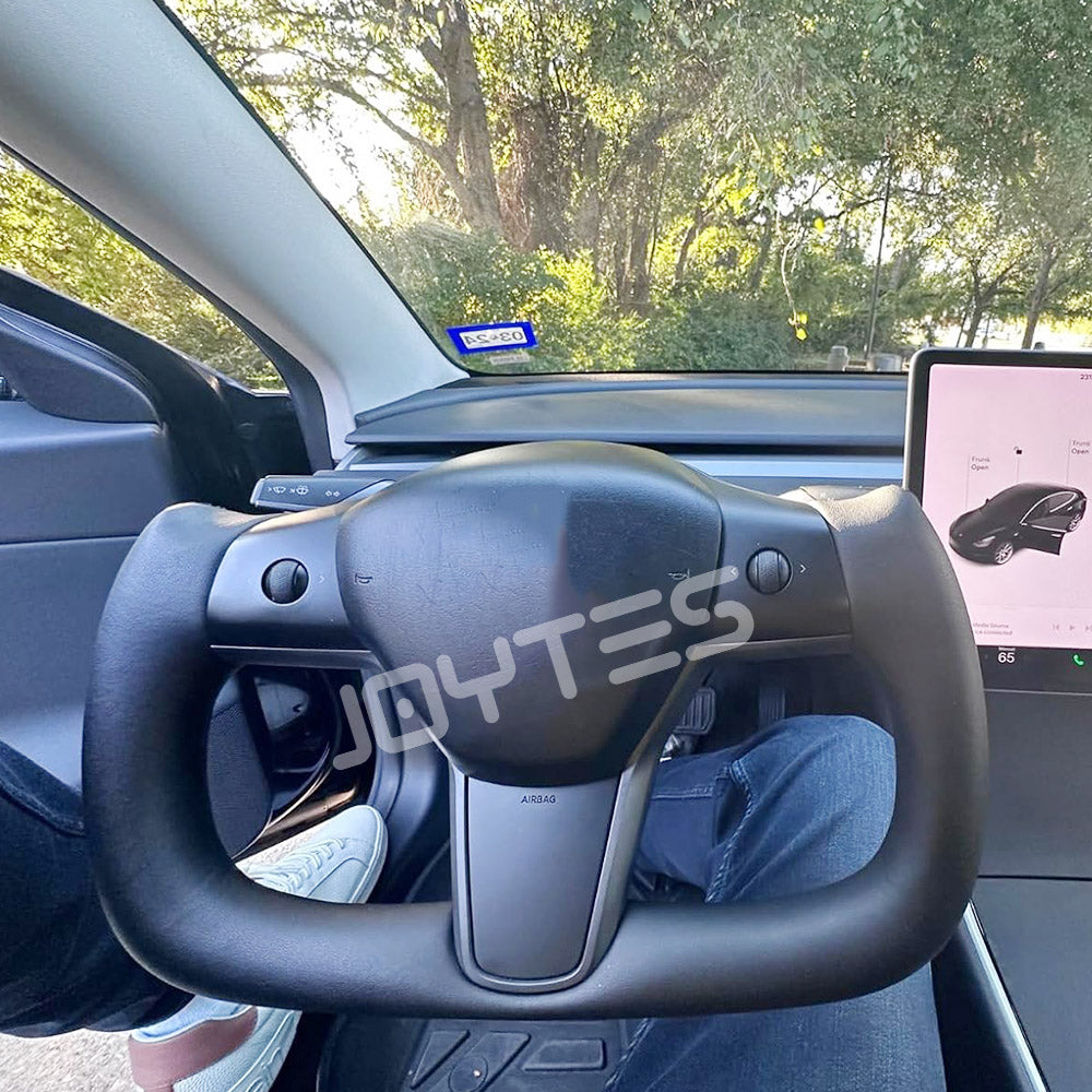 tesla yoke steering wheel white carbon fiber
