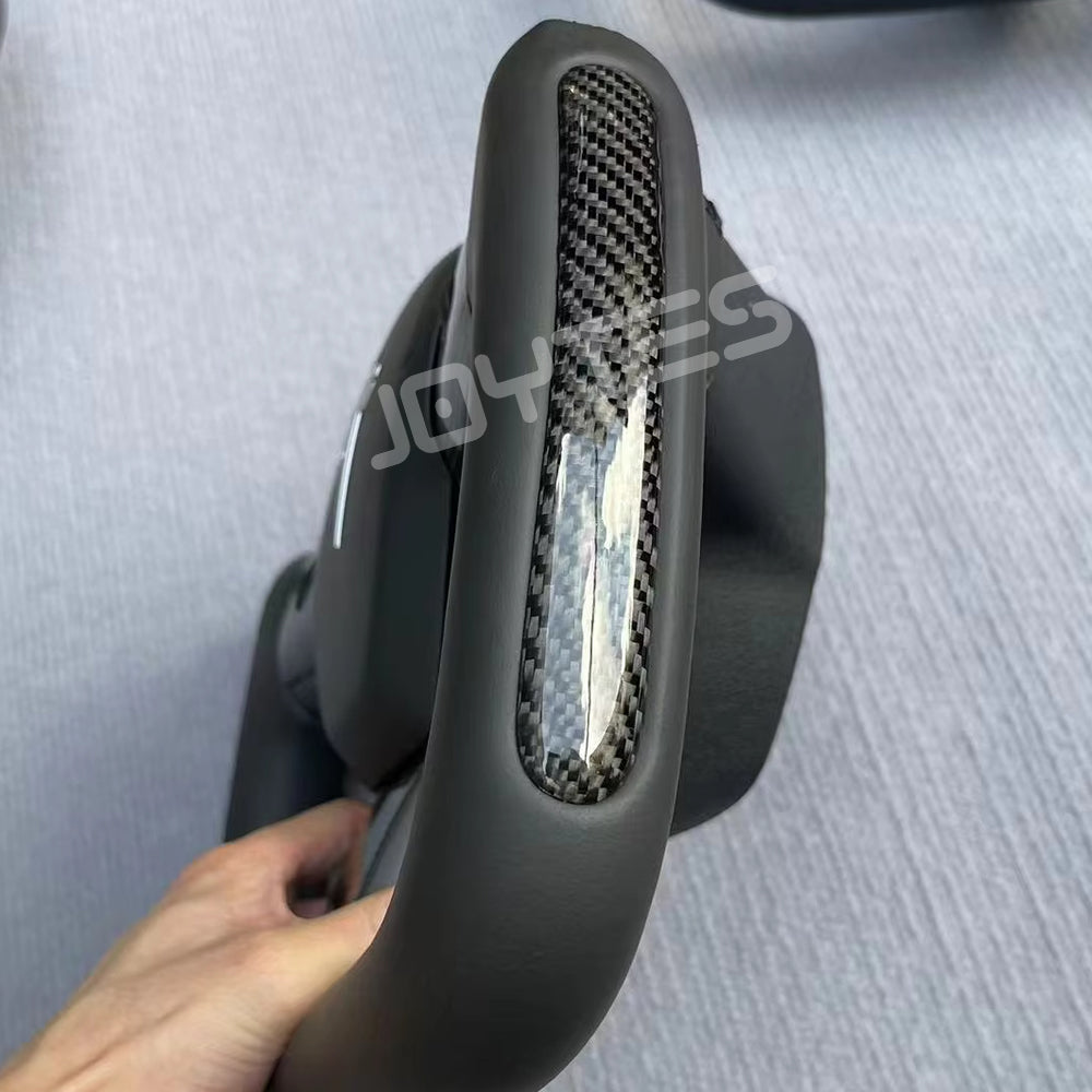 tesla model 3 y yoke style carbon fiber steering wheel