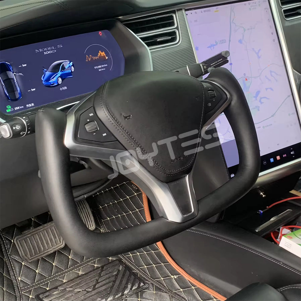 tesla steering wheel alcantara