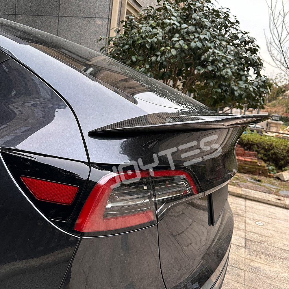 tesla model y rear spoiler carbon fiber