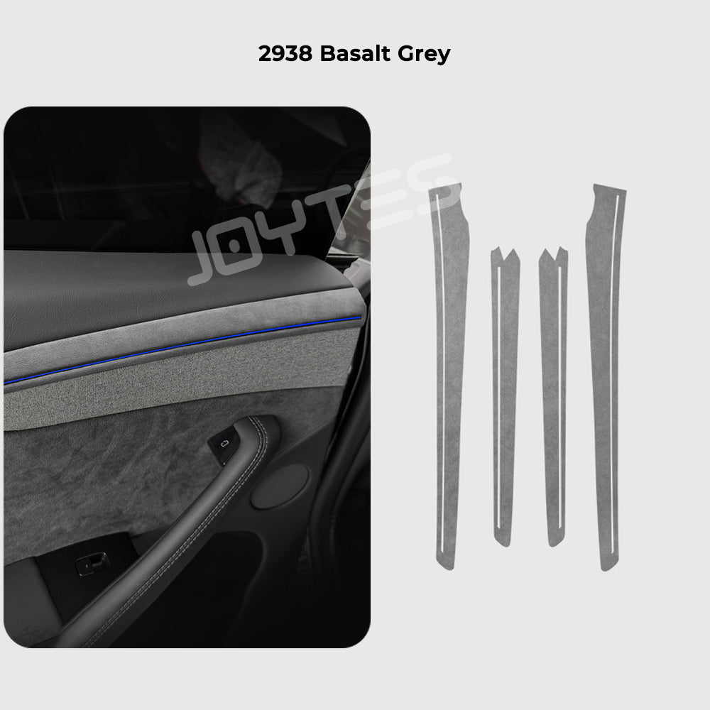 alcantara dashboard and door trims for model y