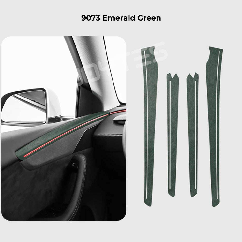 tesla model y juniper alcantara door panel overlay