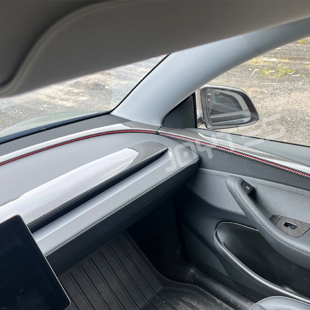 tesla model y juniper carbon fiber dashboard cover