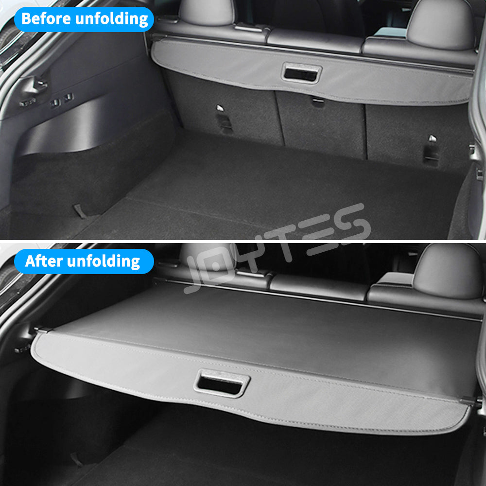 model y retractable rear trunk privacy cargo cover for tesla
