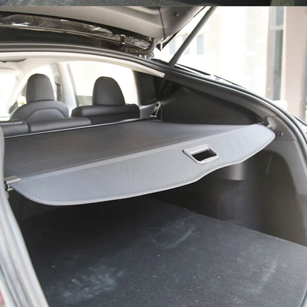 tesla model y retractable rear trunk privacy cargo cover
