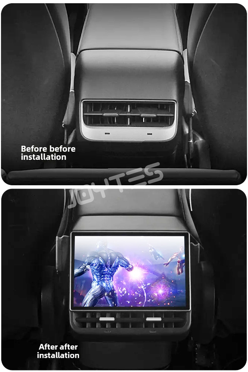 upgrade tesla rear seats with h86 android entertainment screen