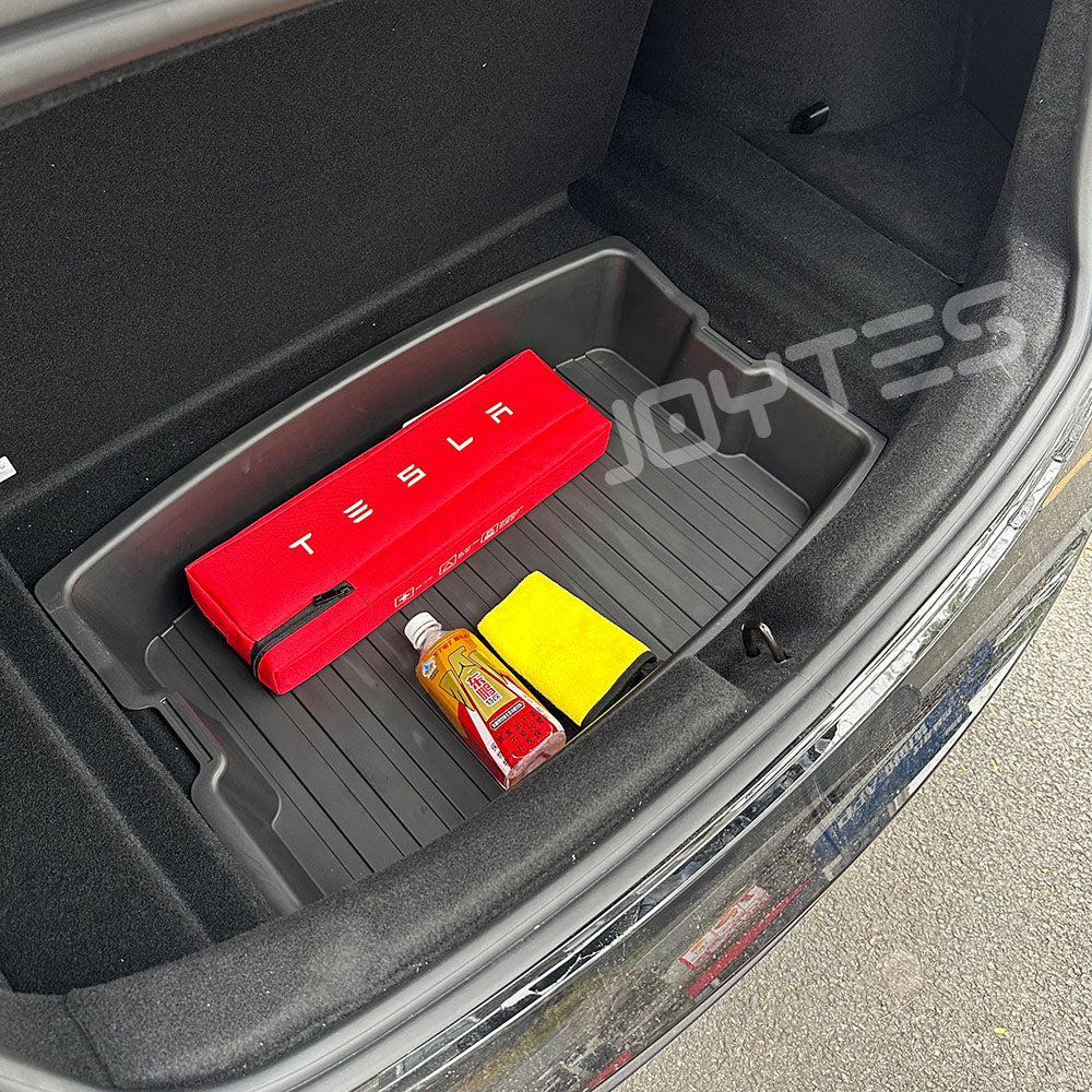custom-fit abs trunk storage box for tesla model 3 highland rear sub trunk