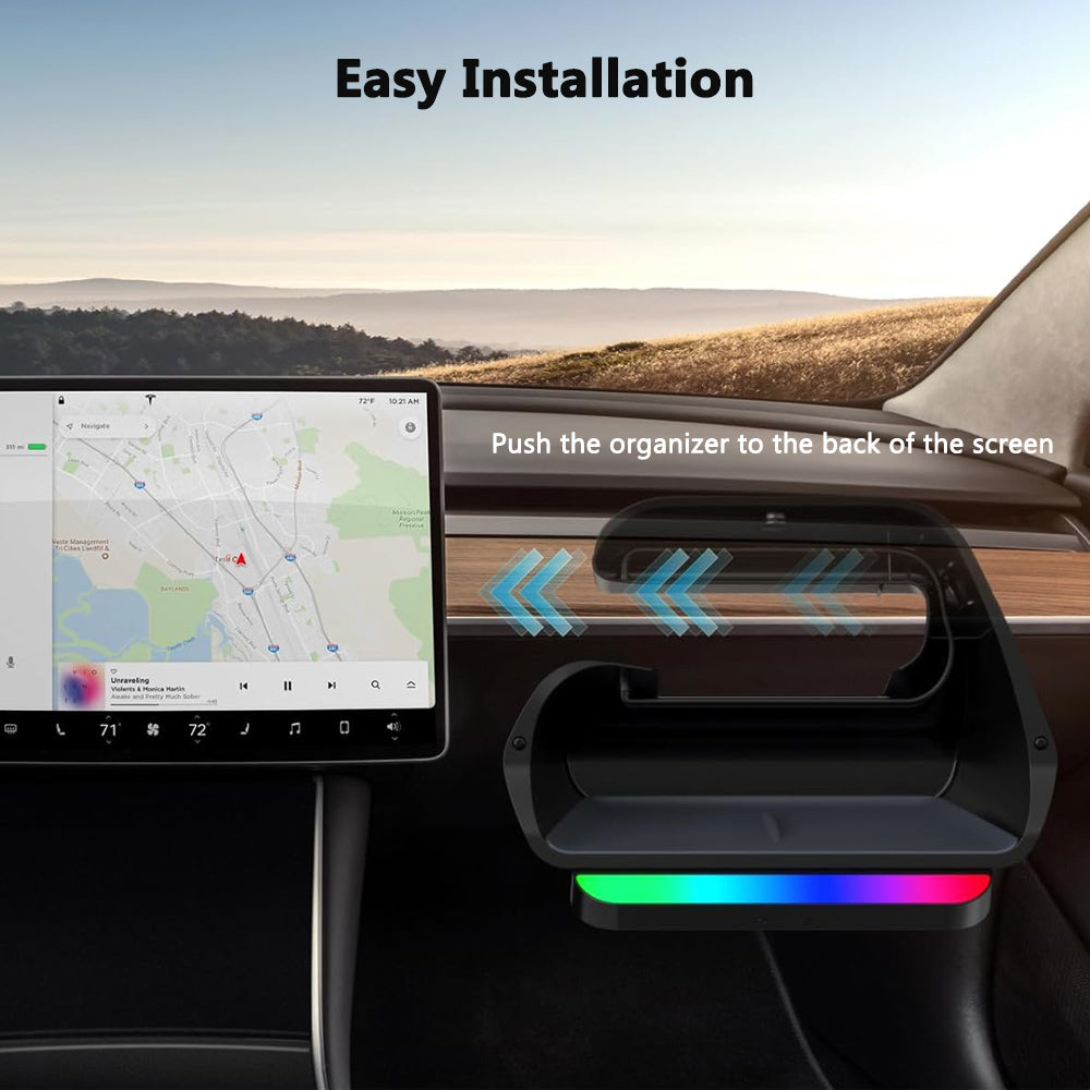 under screen storage for tesla