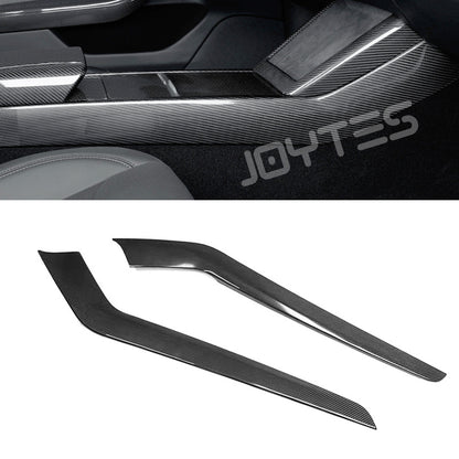 tesla model y juniper carbon fiber center console side trim covers