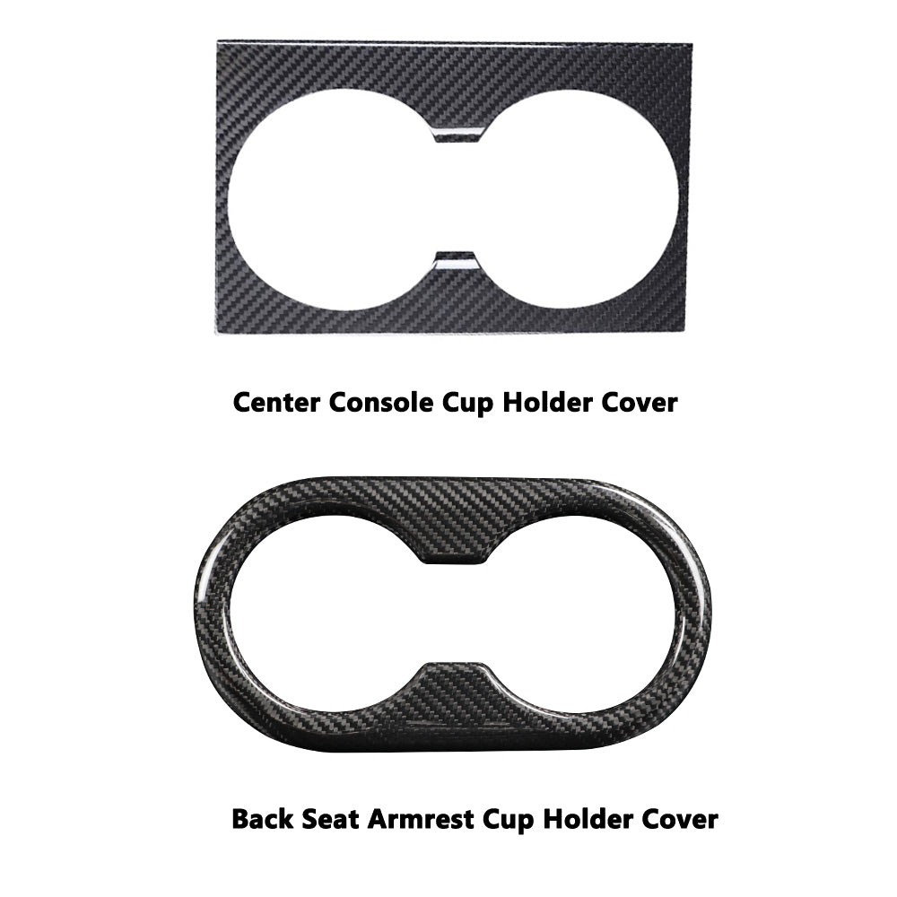 2025 tesla model y juniper carbon fiber cup holder panel overlay