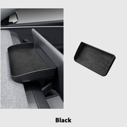 Dashboard Alcantara Suede Organizer Behind Screen Storage Tray for 2024 Tesla Model 3 Highland