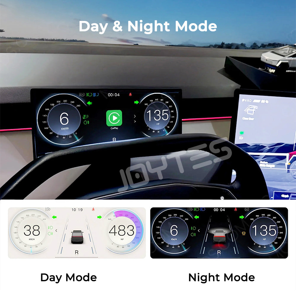 8.9" Smart Instrument Cluster for Tesla Cybertruck | HD Dash Display, Wireless CarPlay & Real-Time Data